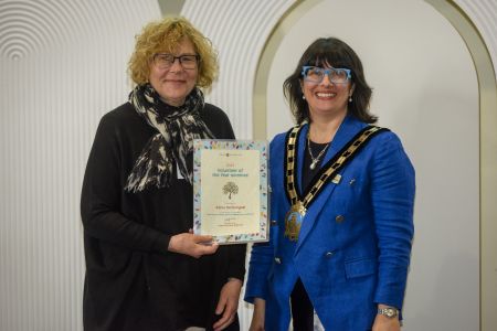 Raine Nechvoglod from Walkerville ECH College Grove received a Certificate of Commendation - as runner-up for the Volunteer of the Year Award - from Mayor of Walkerville Melissa Jones, for her volunteering at ECH.