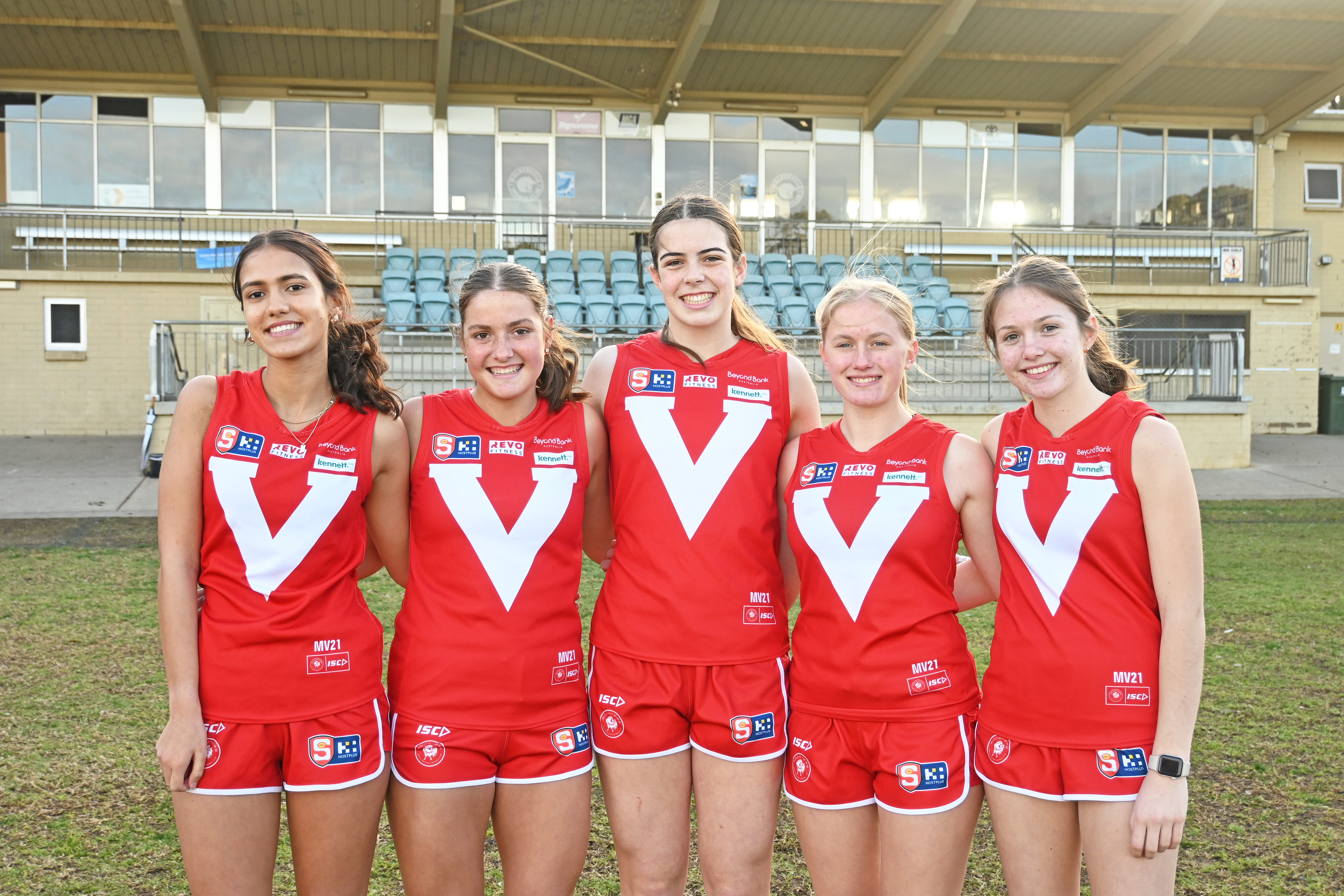 Local Walkerville girls playing for the SANFL Roosters senior team.